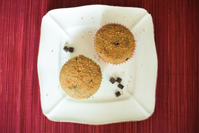 muffins de vainilla con pekan y chocolate